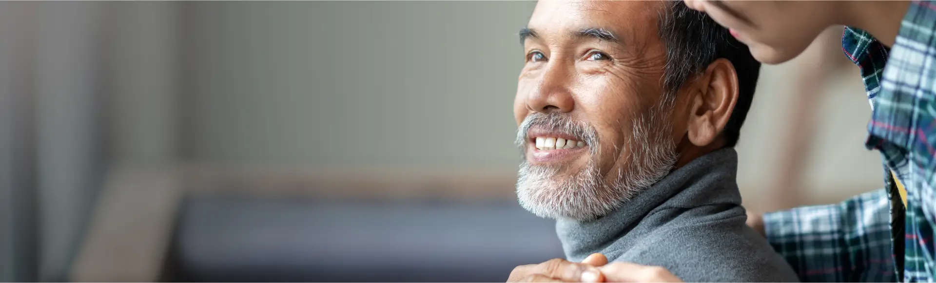 Person comforting man